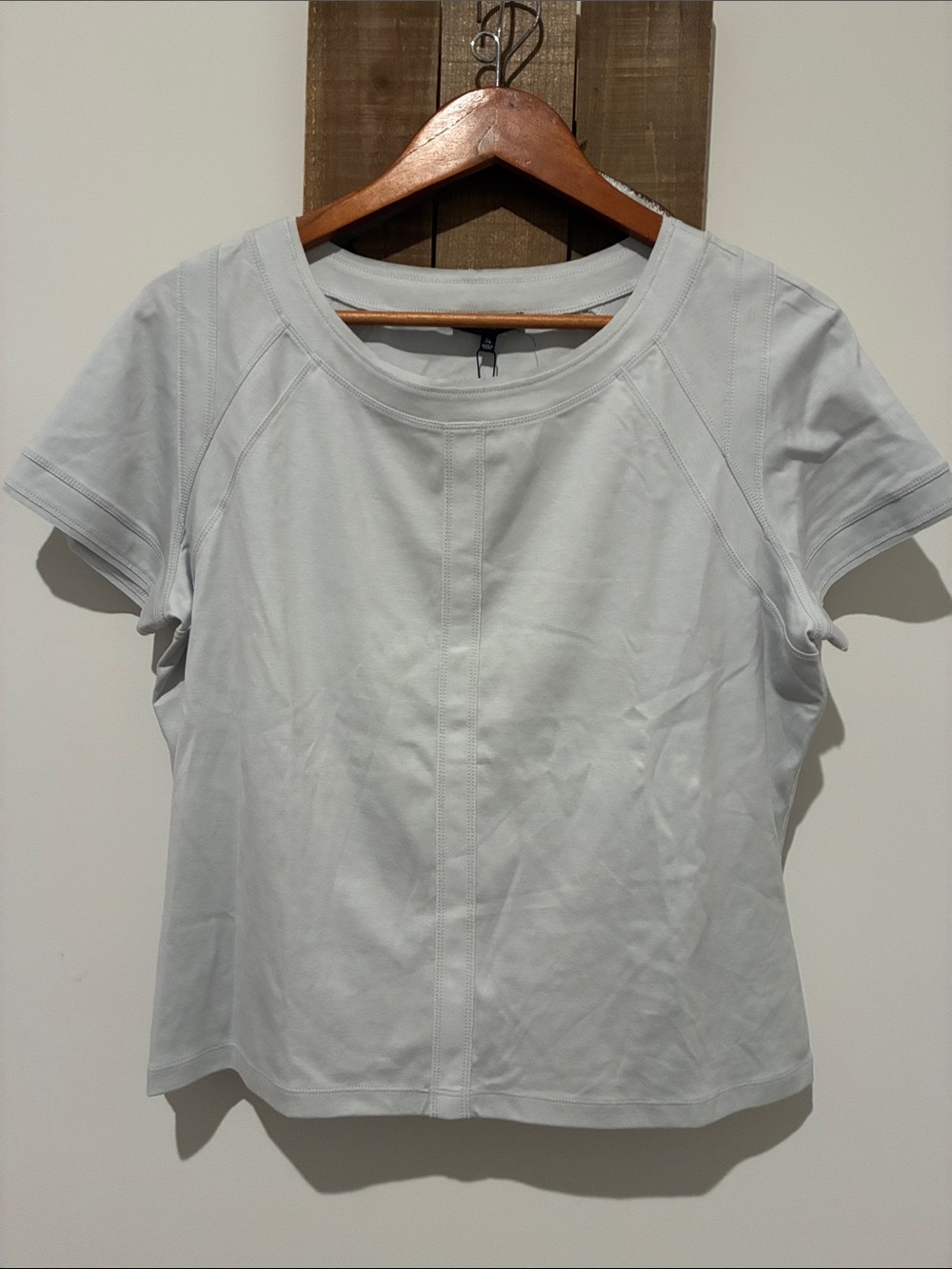 Lafayette 148 New York Light Gray Short Sleeve Tee